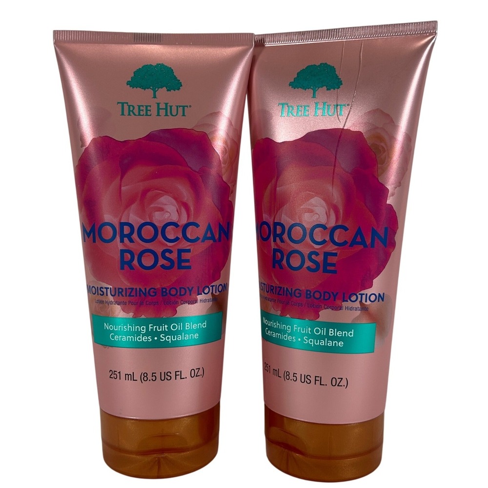2 Pack Tree Hut Moroccan Rose Moisturizing Body Lotion 8.5oz Ceramides Squalane